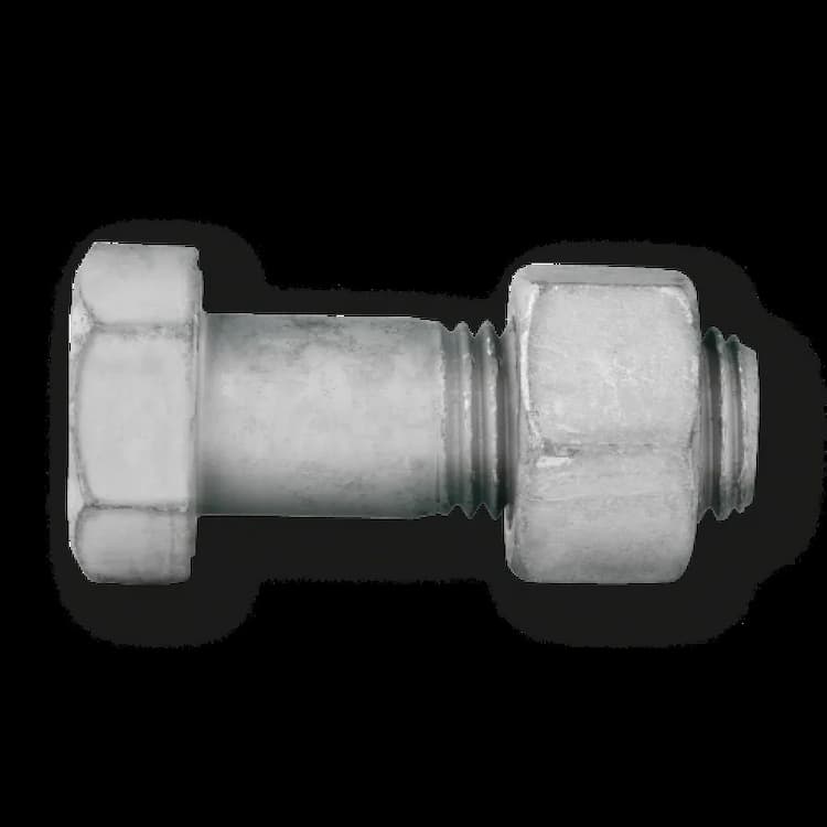 Болт 4.6 М24х65, DIN 7990 с шестигранной головкой и гайкой, горячее цинкование