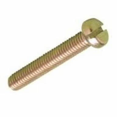 Винт 4.8 М4х10, DIN 84 / ISO 1207 с низкой цилиндрической головкой и прямым шлицем, оцинкованное желтое