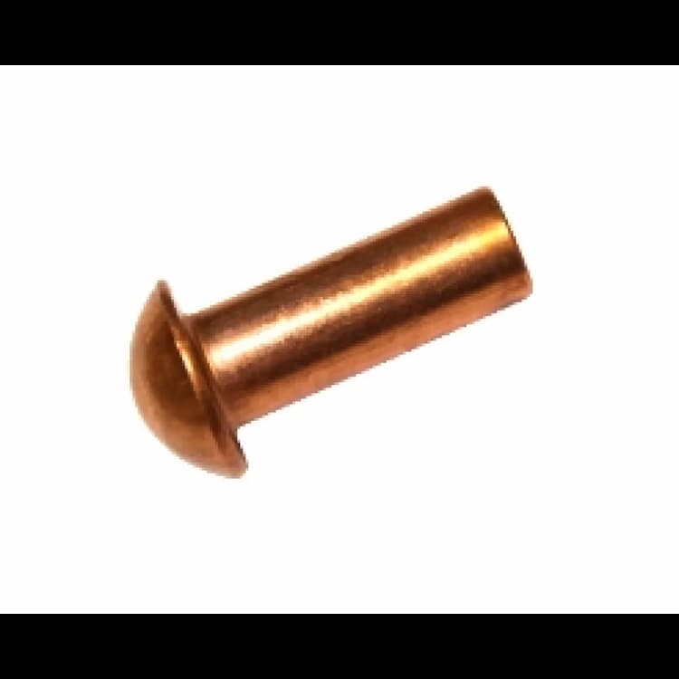 Заклёпка под молоток d5х20, DIN 660 / ISO 1051 с полукруглой головкой, медь