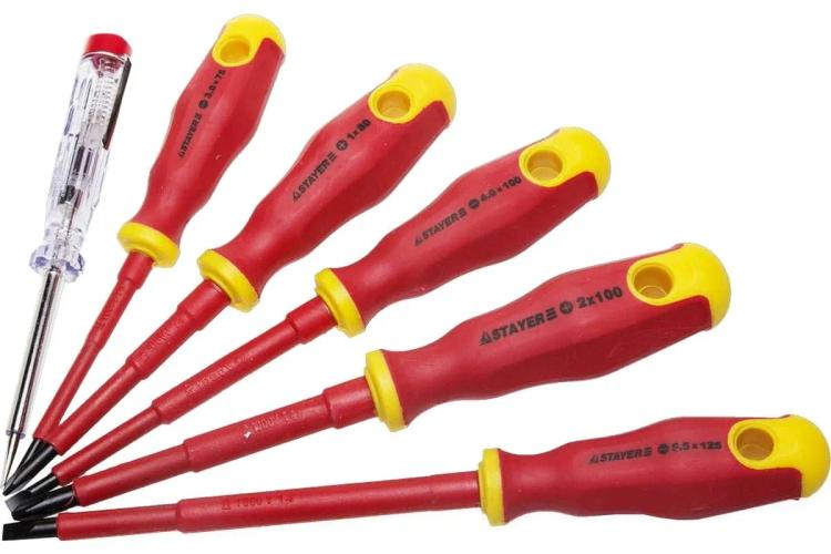 Набор диэлектрических отвёрток 6 предметов, STAYER PROFI-ELECTRO 25145-H6_z01