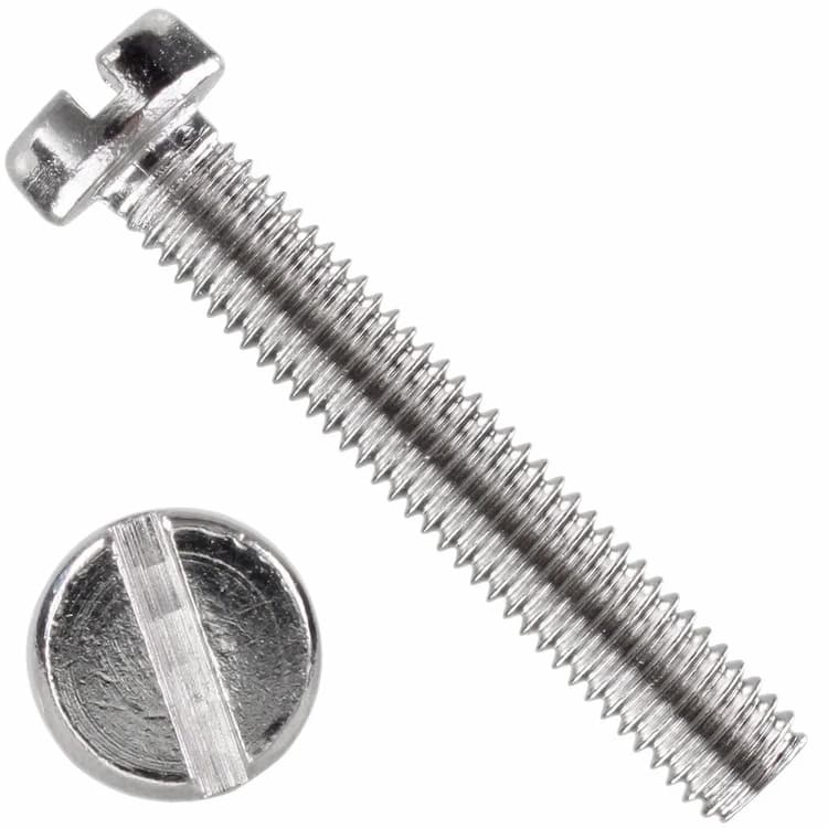 Винт 4.8 М5х8, DIN 84 / ISO 1207 с низкой цилиндрической головкой и прямым шлицем никелированный