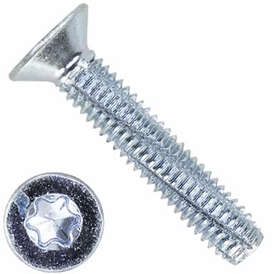 Винт М4х25, DIN 7516 DE резьбонарезающий с потайной головкой TORX20, оцинкованный