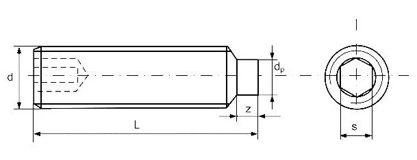 DIN 915 — чертёж