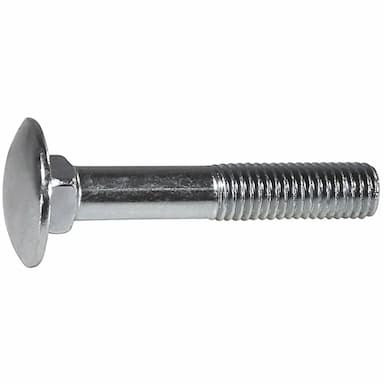 Болт 4.6 М5х30, DIN 603 / ISO 8677 мебельный с полукруглой головкой и квадратным подголовком, оцинкованный