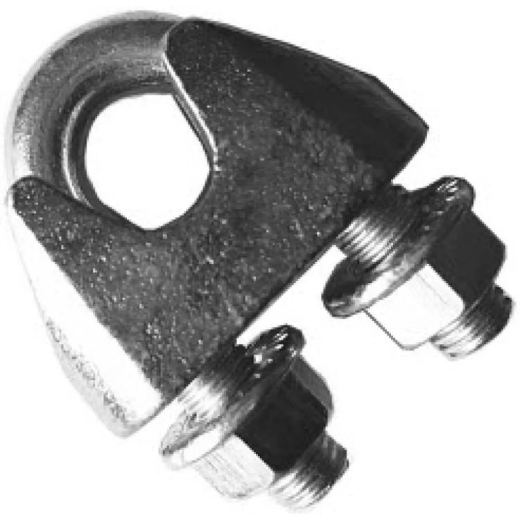 Зажим для троса d40, DIN 1142 / ISO 13411 усиленный, оцинкованный