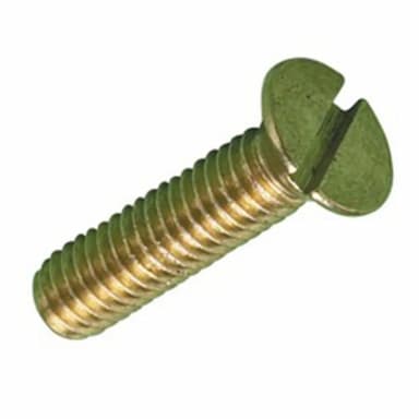 Винт М4х10, DIN 963 / ISO 2009 с потайной головкой и прямым шлицем, оцинкованное желтое