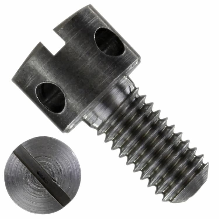 Винт 5.8 М4х10, DIN 404 с цилиндрической головкой с отверстиями и прямым шлицем