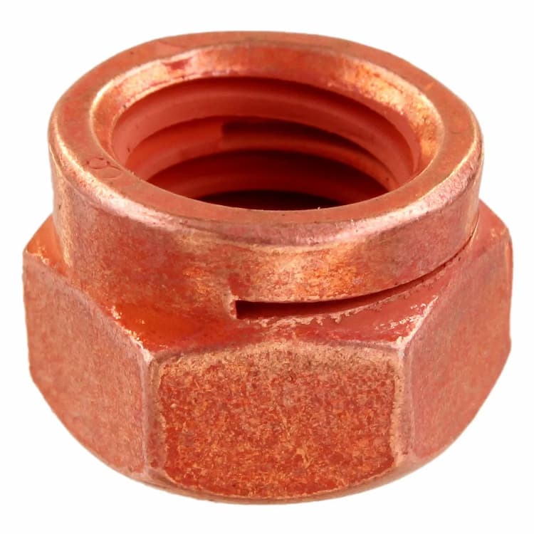 Гайка М10, ART 88105 самоконтрящаяся цельнометаллическая s=17, омедненная сталь