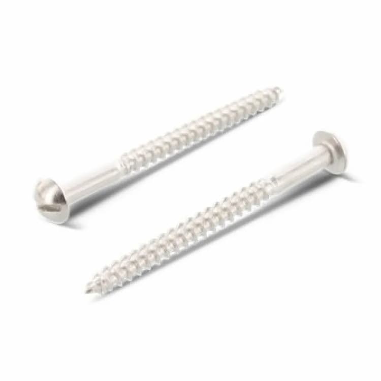 Шуруп d5.5х80, DIN 96 по дереву с полукруглой головкой и прямым шлицем, нержавеющая сталь А2