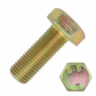 Болт 8.8 М8х22, DIN 933 / ISO 4017 с шестигранной головкой и полной резьбой, оцинкованное желтое