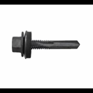 Саморез d5.5х40, с увеличенным сверлом по стали до 12 мм шайба EPDM SW8, биметалл (А2/09Г2С), цинковые хлопья