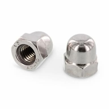 Гайка М10х1.25, DIN 1587 колпачковая высокая шестигранная, нержавеющая сталь А4