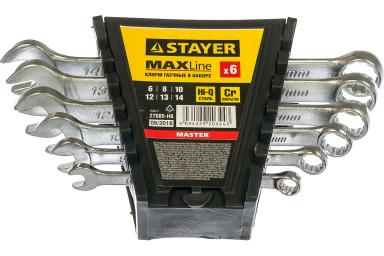 Набор ключей 6–14 комбинированных, 6 предметов, STAYER MASTER 27085-H6