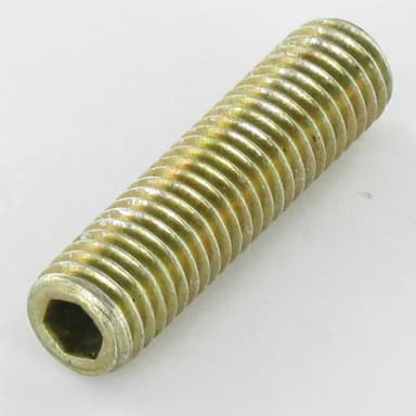 Винт М6х10, DIN 913 / ISO 4026 установочный с внутренним шестигранником с плоским концом, оцинкованное желтое