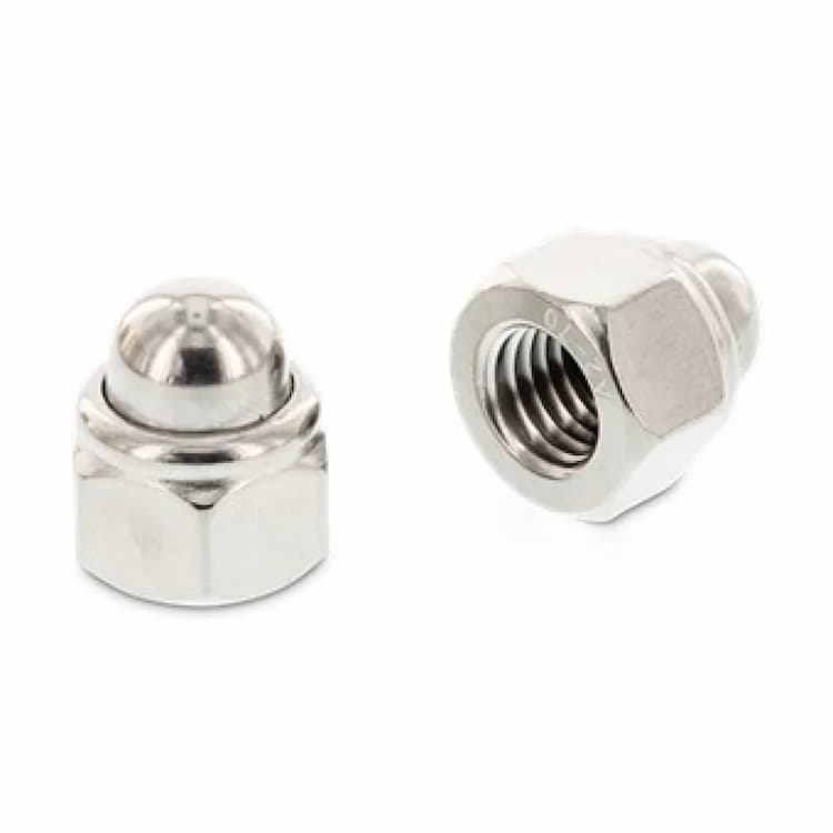 Гайка М12, DIN 986 колпачковая самоконтрящаяся шестигранная с нейлоновой вставкой S19, нержавеющая сталь А2