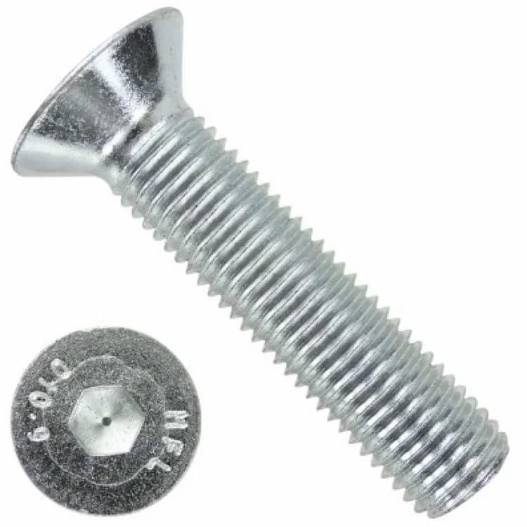 Винт 10.9 М3х10, DIN 7991 / ISO 10642 с потайной головкой и внутренним шестигранником, оцинкованный