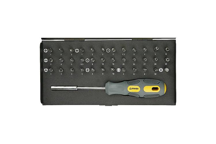 Отвёртка с битами, набор 37 предметов, STAYER MAX-GRIP 25931-H37 G