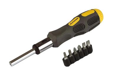 Отвёртка реверсивная с битами, набор 7 предметов, STAYER MAX-GRIP 2588-H7 G