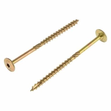 Саморез d6х180, конструкционный с тарельчатой головкой TORX30 и пресс-шайбой, оцинкованное желтое