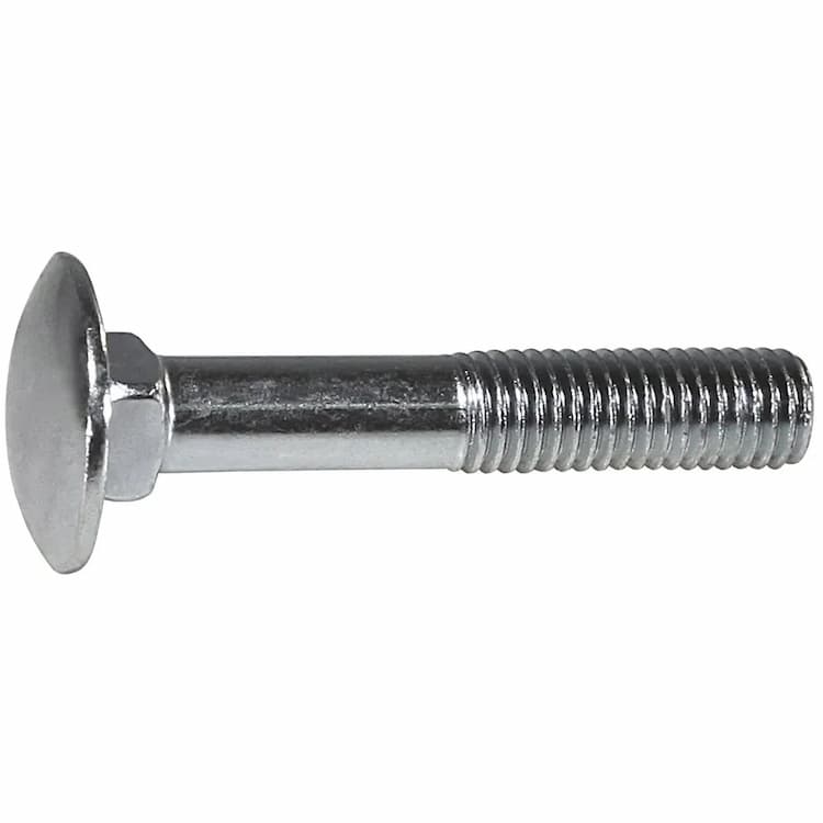 Болт 4.6 М6х25, DIN 603 / ISO 8677 мебельный с полукруглой головкой и квадратным подголовком, оцинкованный