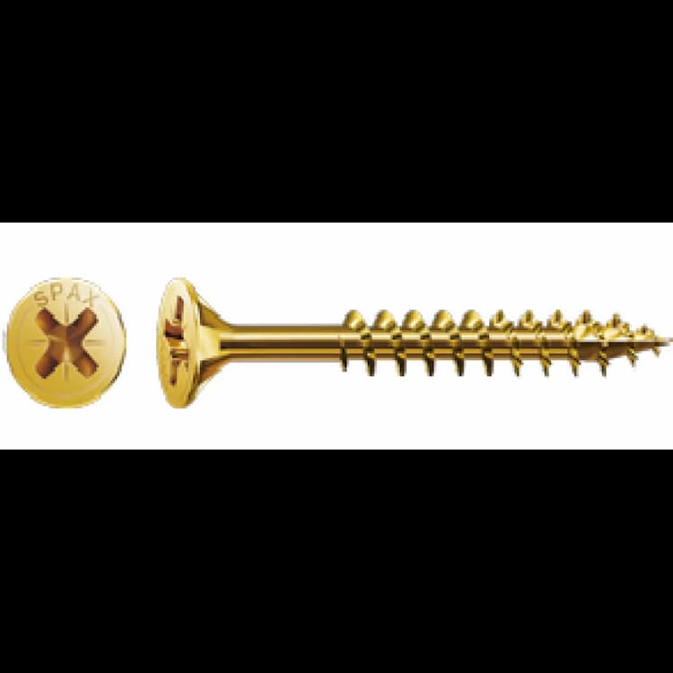 Саморез d5х45/29, универсальный с потайной головкой PZ, оцинкованное желтое