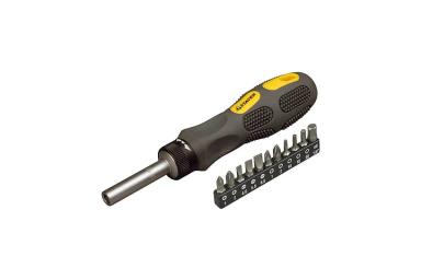 Отвёртка реверсивная с битами, набор 12 предметов, STAYER MAX-GRIP 2589-H12 G