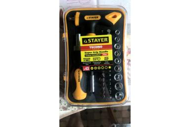 Отвёртка реверсивная с битами, набор 43 предмета, STAYER MASTER 25084-H43