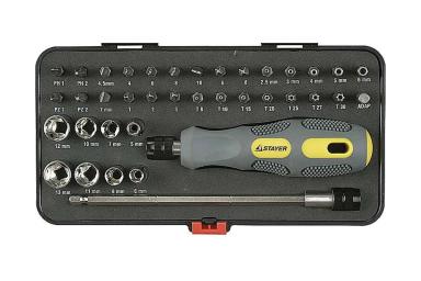 Отвёртка с битами, набор 38 предметов, STAYER MAX-GRIP 25929-H38 G