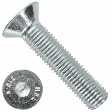 Винт 10.9 М6х40, DIN 7991 / ISO 10642 с потайной головкой и внутренним шестигранником, оцинкованный
