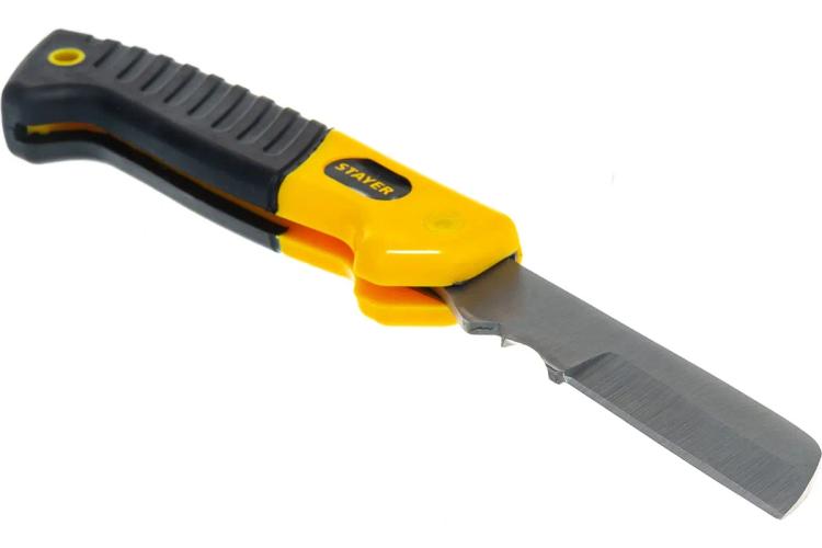 Нож монтёрский прямой складной с лезвием 80 мм, STAYER PROFESSIONAL SK-R 45408