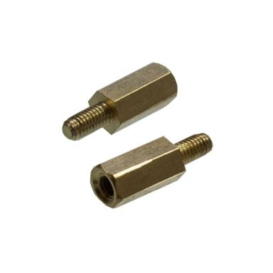 Стойка М2х10, PCHSN шестигранная для печатных плат, латунь