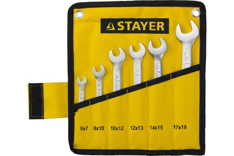 Набор ключей 6–19 рожковых, 6 предметов, STAYER PROFI 27035-H6