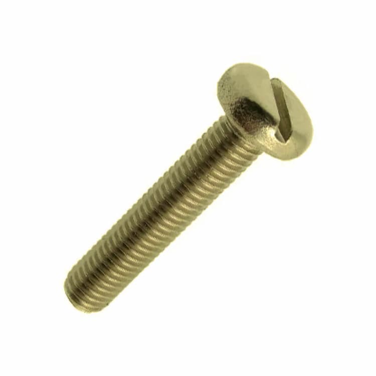 Винт М4х20, DIN 85 / ISO 1580 с полукруглой головкой и прямым шлицем, латунь
