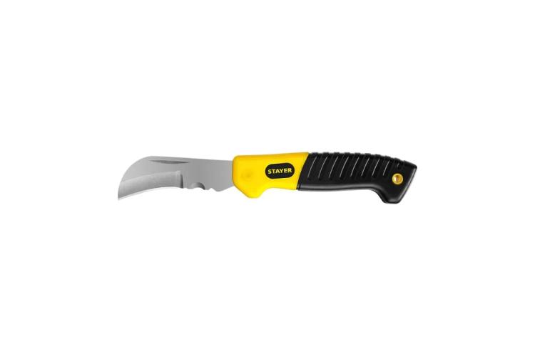 Нож монтёрский изогнутый складной с лезвием 80 мм, STAYER PROFESSIONAL SK-C 45409
