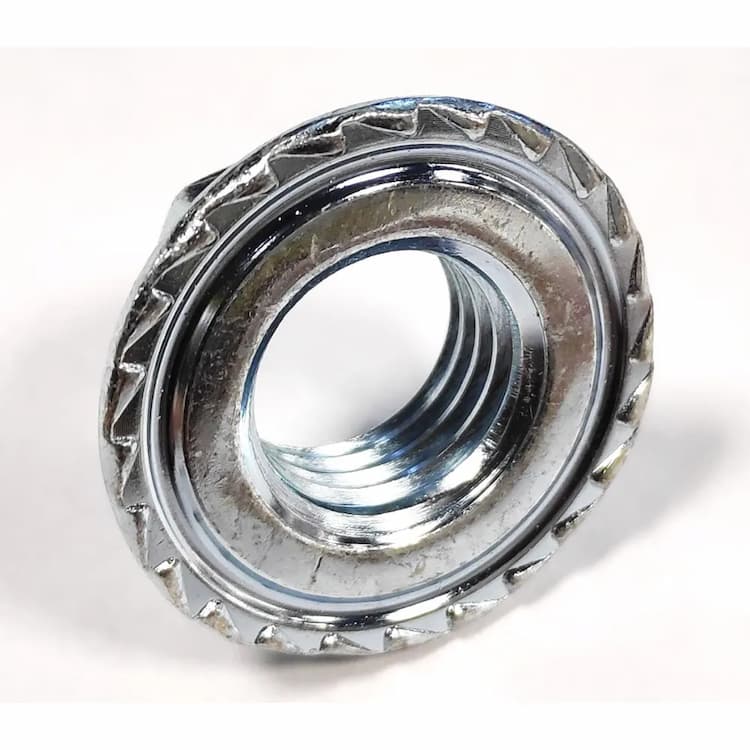 Гайка 8 М6, DIN 6923 шестигранная с фланцем и зубцами, оцинкованная