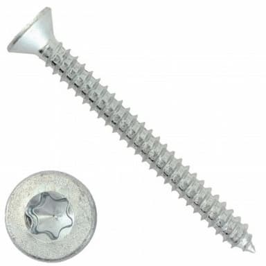 Саморез d3.5х45, DIN 7982 C / ISO 14586 с потайной головкой TORX15, оцинкованный