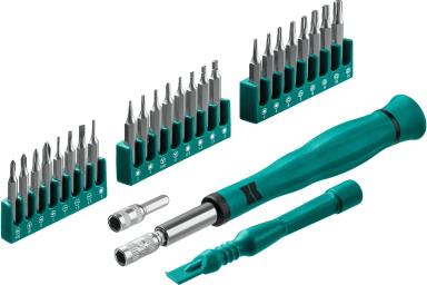 Отвёртка для точных работ с битами, набор 28 предметов, KRAFTOOL Precision-28 25677