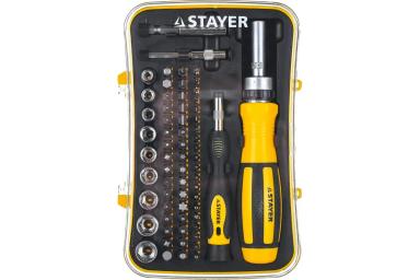 Отвёртка реверсивная с битами, набор 65 предметов, STAYER MASTER 25310-H65