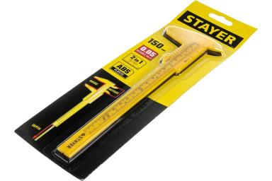Штангенциркуль 150 мм нониусный пластмассовый, STAYER STANDARD 3440_z02