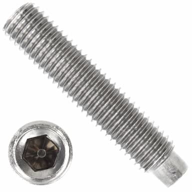 Винт 45H М12х40, DIN 915 / ISO 4028 установочный с внутренним шестигранником и цилиндрическим концом (12.9), оцинкованный