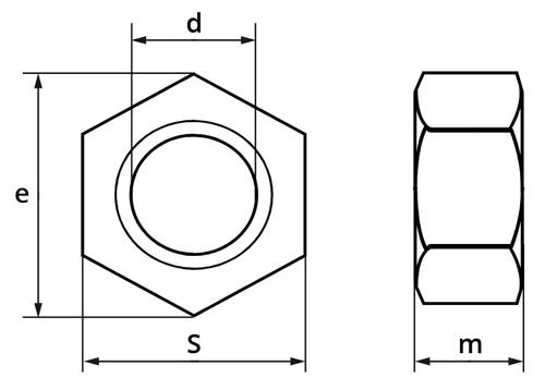 DIN 934 — чертёж